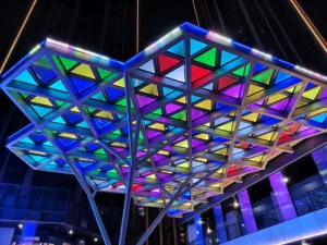 建筑空间大型幕墙灯光板照明项目